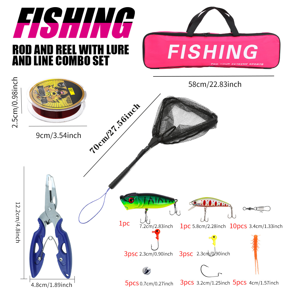 Fishing Pole Set Full Kits Wit - Fishing Rod Spinning ulasan dan harga