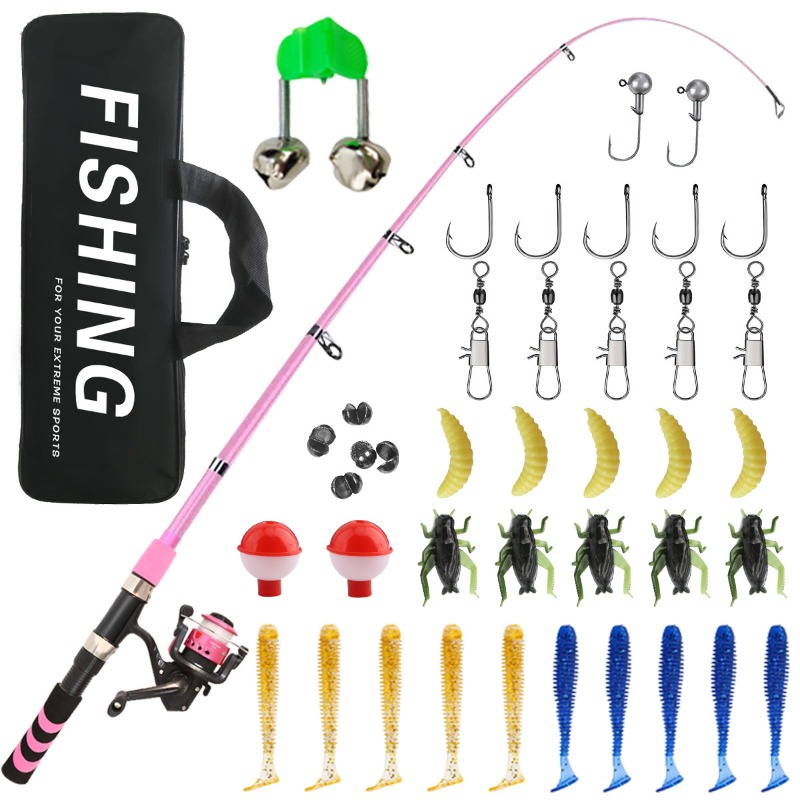 Kids Adult Beginner Fishing Ro - Fishing Rod Spinning ulasan dan harga