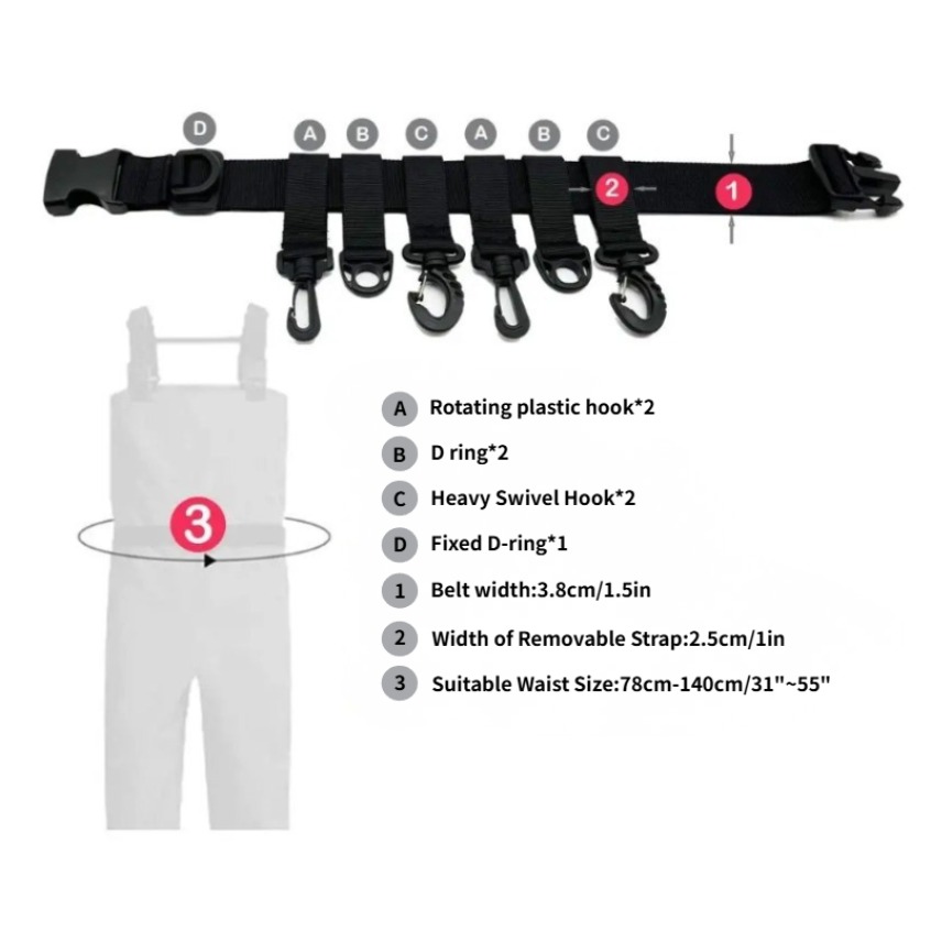 1Pcs Adjustable Wading Belts F - Fishing Rod Travel ulasan dan harga